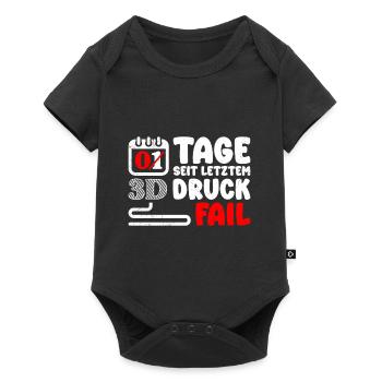 Nerd 3D Printing 0 Days Since Last 3D Printing Fail - Baby Premium short-sleeve bodysuit - black - Front