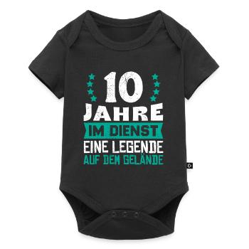 10 years of service A legend on the site - Baby Premium short-sleeve bodysuit - black - Front