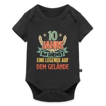 10 years of service A legend on the grounds - Baby Premium short-sleeve bodysuit - black - Front