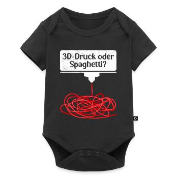 3D Printing or Spaghetti 3D Printing Fail - Baby Premium short-sleeve bodysuit - black - Front