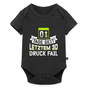 Nerd 3D Printing 0 Days Since Last 3D Printing Fail - Baby Premium short-sleeve bodysuit - black - Front
