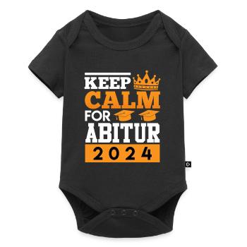Abiturient KEEP CALM for ABI 2024 ABITUR - Baby Premium short-sleeve bodysuit - black - Front