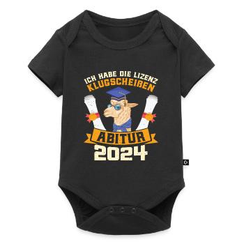 Abitur 2024 Habe die Lizenz zum Klugscheißen - Baby Premium Kurzarmbody - Schwarz - Vorne