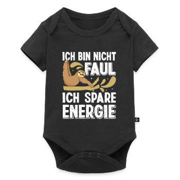 Faulpelz Büro Bin Nicht Faul Spare Energie Lustig - Baby Premium Kurzarmbody - Schwarz - Vorne