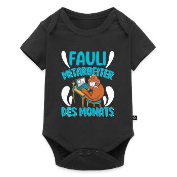 Mitarbeiter Fauli Mitarbeiter des Monats Faule - Baby Premium Kurzarmbody - Schwarz - Vorne