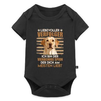 Labrador LIEBEVOLLER VERFOLGER Labrador - Baby Premium Kurzarmbody - Schwarz - Vorne