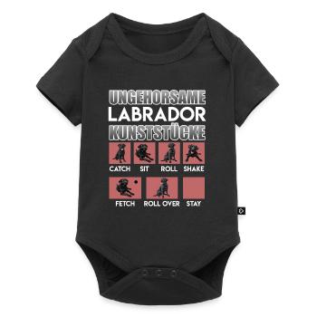 Labrador Besitzer UNGEHORSAME LABRADOR - Baby Premium Kurzarmbody - Schwarz - Vorne