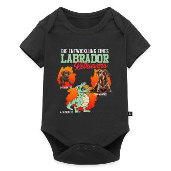 Labrador Fan DIE ENTWICKLUNG EINES LABRADOR - Baby Premium Kurzarmbody - Schwarz - Vorne