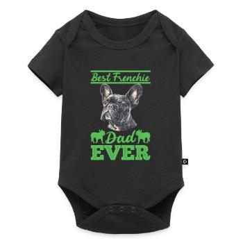 Französische Bulldogge BEST FRENCHIE DAD EVER - Baby Premium Kurzarmbody - Schwarz - Vorne