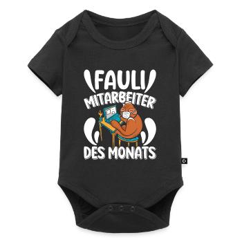 Mitarbeiter Fauli Mitarbeiter des Monats Faule - Baby Premium Kurzarmbody - Schwarz - Vorne