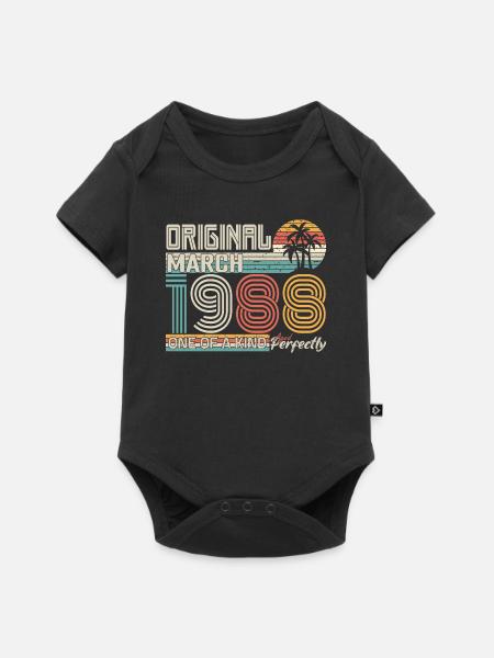 März 1988 Geburtstag März 1988 Geschenk - Baby Premium Kurzarmbody - Schwarz