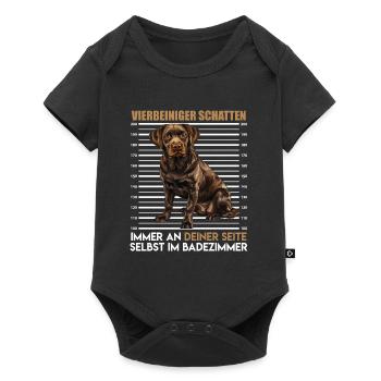 Labrador Besitzer VIERBEINIGER SCHATTEN Lustiges - Baby Premium Kurzarmbody - Schwarz - Vorne