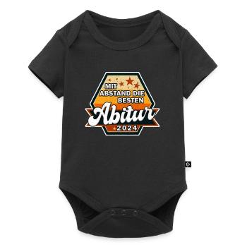 Abitur 2024 Mit Abstand die BESTEN ABI - Baby Premium Kurzarmbody - Schwarz - Vorne