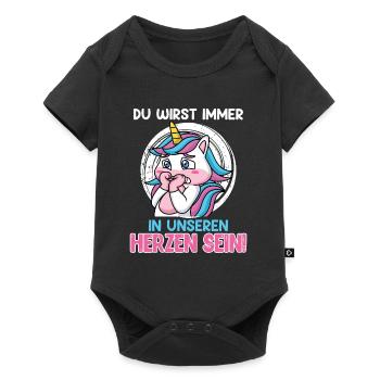Abschiedsparty Du Wirst Immer in Unseren Herzen - Baby Premium Kurzarmbody - Schwarz - Vorne