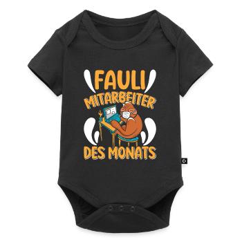 Mitarbeiter Fauli Mitarbeiter des Monats Faule - Baby Premium Kurzarmbody - Schwarz - Vorne