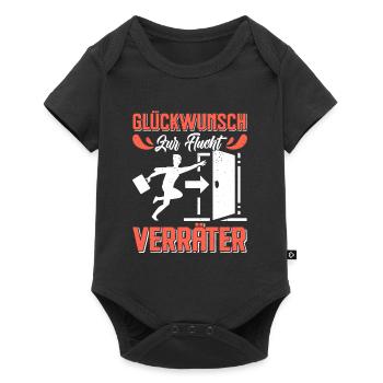 Glückwunsch zur Flucht VERRÄTER Abschied - Baby Premium Kurzarmbody - Schwarz - Vorne