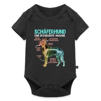 Deutscher Schäferhund DETAILIERTE ANALYSE Lustig - Baby Premium Kurzarmbody - Schwarz - Vorne