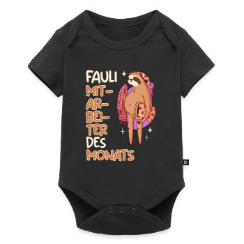 Faul Mitarbeiter des Monats Faultier Kollegen - Baby Premium Kurzarmbody - Schwarz - Vorne