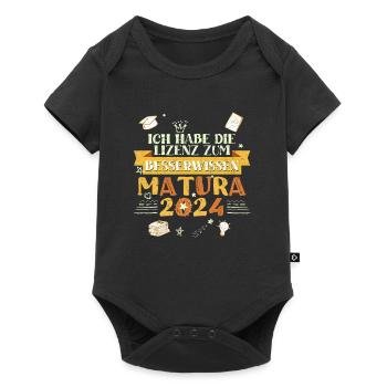 Maturantin Die Lizenz zum Besserwissen Matura - Baby Premium Kurzarmbody - Schwarz - Vorne