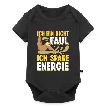 Faulpelz Büro Bin Nicht Faul Spare Energie Lustig - Baby Premium Kurzarmbody - Schwarz - Vorne
