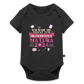 Maturantin Die Lizenz zum Besserwissen Matura - Baby Premium Kurzarmbody - Schwarz - Vorne