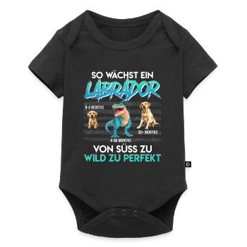 Labrador Hund SO WÄCHST EIN LABRADOR Lustiges - Baby Premium Kurzarmbody - Schwarz - Vorne