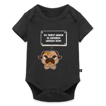 Abschied Wirst immer in unseren Herzen sein Hund - Baby Premium Kurzarmbody - Schwarz - Vorne