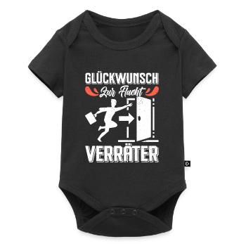 Glückwunsch zur Flucht VERRÄTER Abschied - Baby Premium Kurzarmbody - Schwarz - Vorne