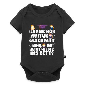 Abi Habe mein Abitur Geschafft Faultier Lustiges - Baby Premium Kurzarmbody - Schwarz - Vorne