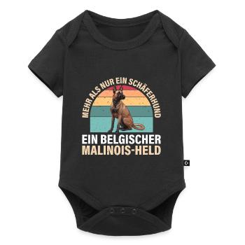 Malinois Held Mehr als nur Schäferhund Malinois - Baby Premium Kurzarmbody - Schwarz - Vorne