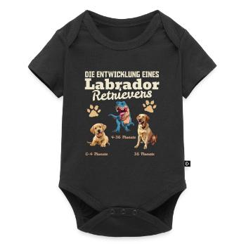 Hundebesitzer DIE EVOLUTION EINES LABRADOR - Baby Premium Kurzarmbody - Schwarz - Vorne