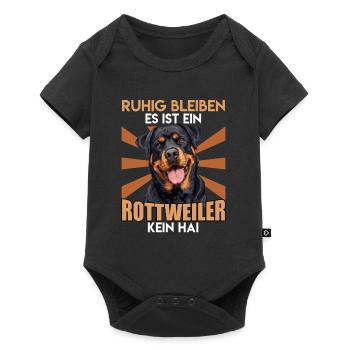 Rottweiler Hund RUHIG BLEIBEN IST EIN ROTTWEILER - Baby Premium Kurzarmbody - Schwarz - Vorne