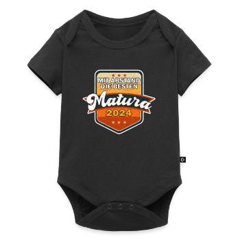 MATURA 2024 Mit Abstand die Besten Maturanten - Baby Premium Kurzarmbody - Schwarz - Vorne