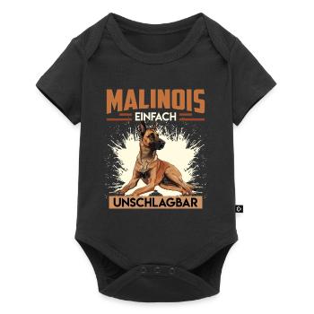 MALINOIS EINFACH UNSCHLAGBAR Belgischer Malinois - Baby Premium Kurzarmbody - Schwarz - Vorne
