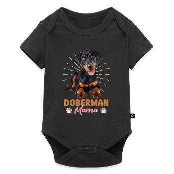 DOBERMAN MAMA Hundebesitzer Dobermänner Cooles - Baby Premium Kurzarmbody - Schwarz - Vorne