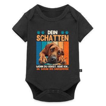 Rhodesian Ridgeback Hund DEIN SCHATTEN Lustiges - Baby Premium Kurzarmbody - Schwarz - Vorne