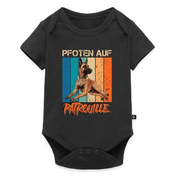 Malinois PFOTEN AUF PATROUILLE Belgischer - Baby Premium Kurzarmbody - Schwarz - Vorne