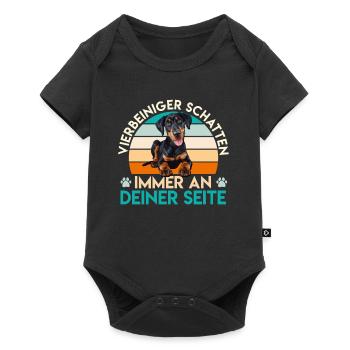VIERBEINIGER SCHATTEN IMMER AN DEINER SEITE Lustig - Baby Premium Kurzarmbody - Schwarz - Vorne