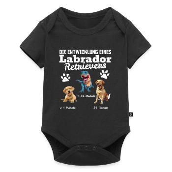 Hundebesitzer DIE EVOLUTION EINES LABRADOR - Baby Premium Kurzarmbody - Schwarz - Vorne