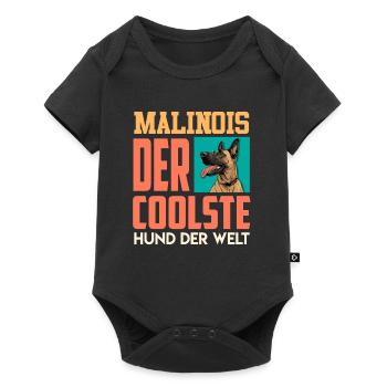 Malinois Der COOLSTE HUND DER WELT Belgischer - Baby Premium Kurzarmbody - Schwarz - Vorne
