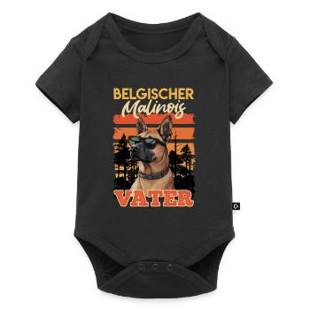 Belgischer Malinois Vater Belgischer Schäferhund - Baby Premium Kurzarmbody - Schwarz - Vorne