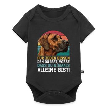 Ridgeback JEDEN BISSEN DEN DU ISST Lustiges - Baby Premium Kurzarmbody - Schwarz - Vorne