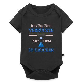 3-D Druck Bin der Verrückte mit 3D Drucker Lustig - Baby Premium Kurzarmbody - Schwarz - Vorne