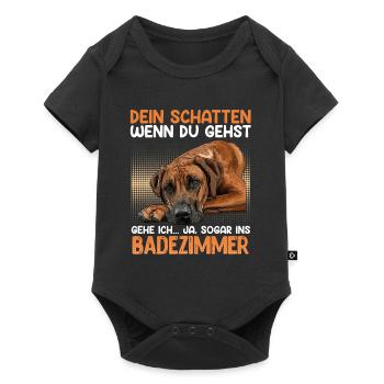 Rhodesian Ridgeback Hund DEIN SCHATTEN Lustiges - Baby Premium Kurzarmbody - Schwarz - Vorne