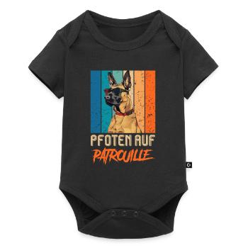 Malinois PFOTEN AUF PATROUILLE Belgischer - Baby Premium Kurzarmbody - Schwarz - Vorne