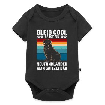 Newfie BLEIB COOL NEUFUNDLÄNDER KEIN GRIZZLY - Baby Premium Kurzarmbody - Schwarz - Vorne