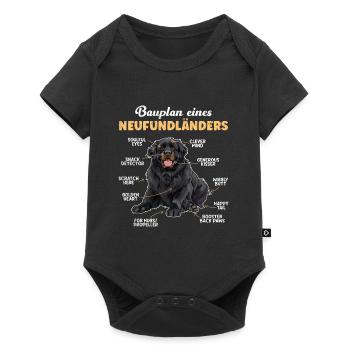 Neufundländer BAUPLAN EINES NEUFUNDLÄNDERS Lustig - Baby Premium Kurzarmbody - Schwarz - Vorne