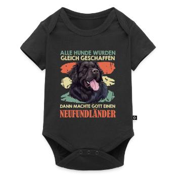 Hundebesitzer THEN GOD MADE A NEWFOUNDLAND - Baby Premium Kurzarmbody - Schwarz - Vorne