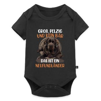 Neufundländer GROSS PELZIG UND KEIN BÄR Lustiges - Baby Premium Kurzarmbody - Schwarz - Vorne