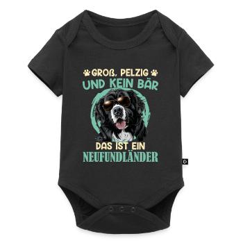 Neufundländer GROSS PELZIG UND KEIN BÄR Lustiges - Baby Premium Kurzarmbody - Schwarz - Vorne